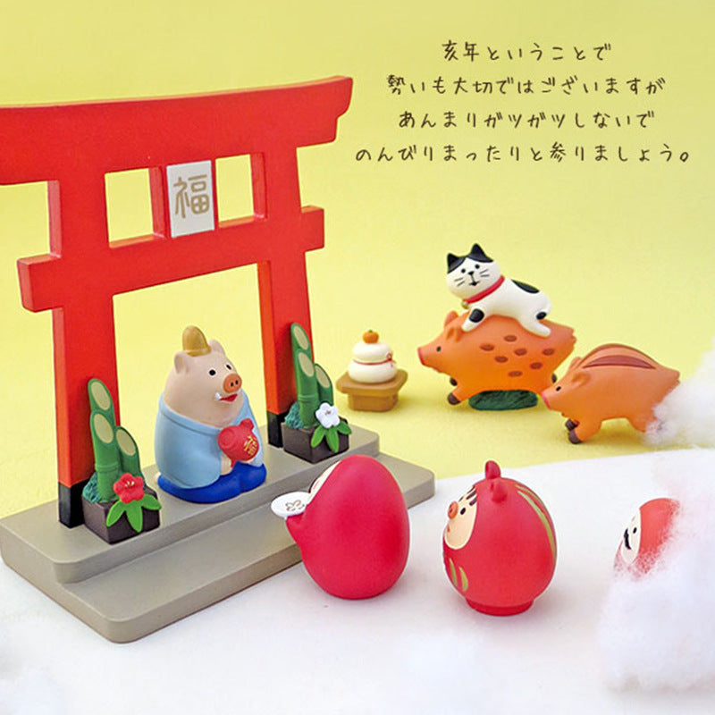 Japanese Style Wooden Fu Door Ornament – Elegant Wooden Door for Home Decoru