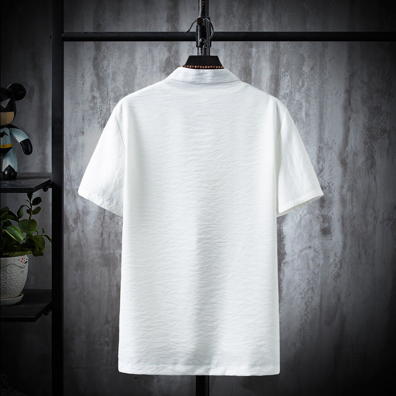 Short-sleeved Suit Casual Retro Kung Fu