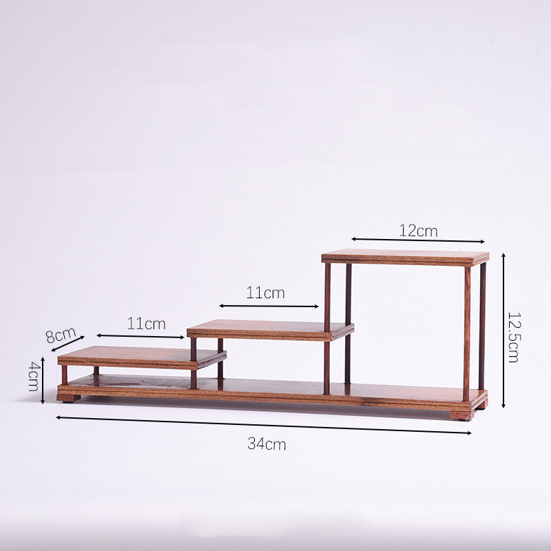 Solid Wood Small Boigu Rack – Elegant Tea Set Display Shelf for Kung Fu Tea Ceremonies