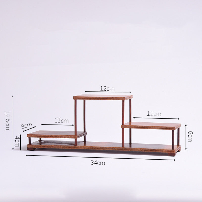Solid Wood Small Boigu Rack – Elegant Tea Set Display Shelf for Kung Fu Tea Ceremonies