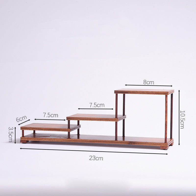 Solid Wood Small Boigu Rack – Elegant Tea Set Display Shelf for Kung Fu Tea Ceremonies