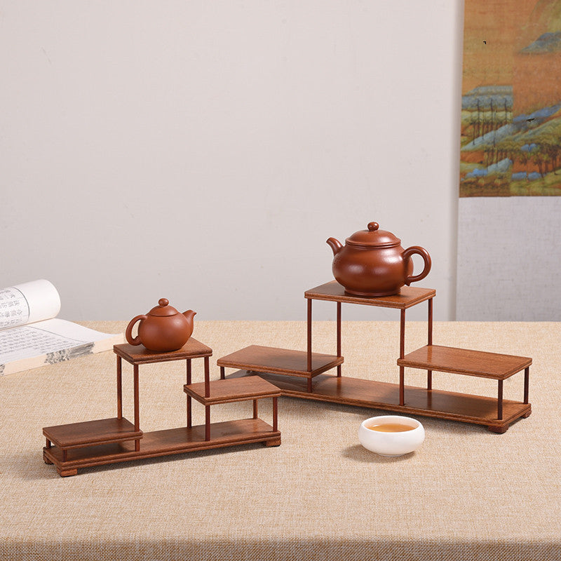 Solid Wood Small Boigu Rack – Elegant Tea Set Display Shelf for Kung Fu Tea Ceremonies