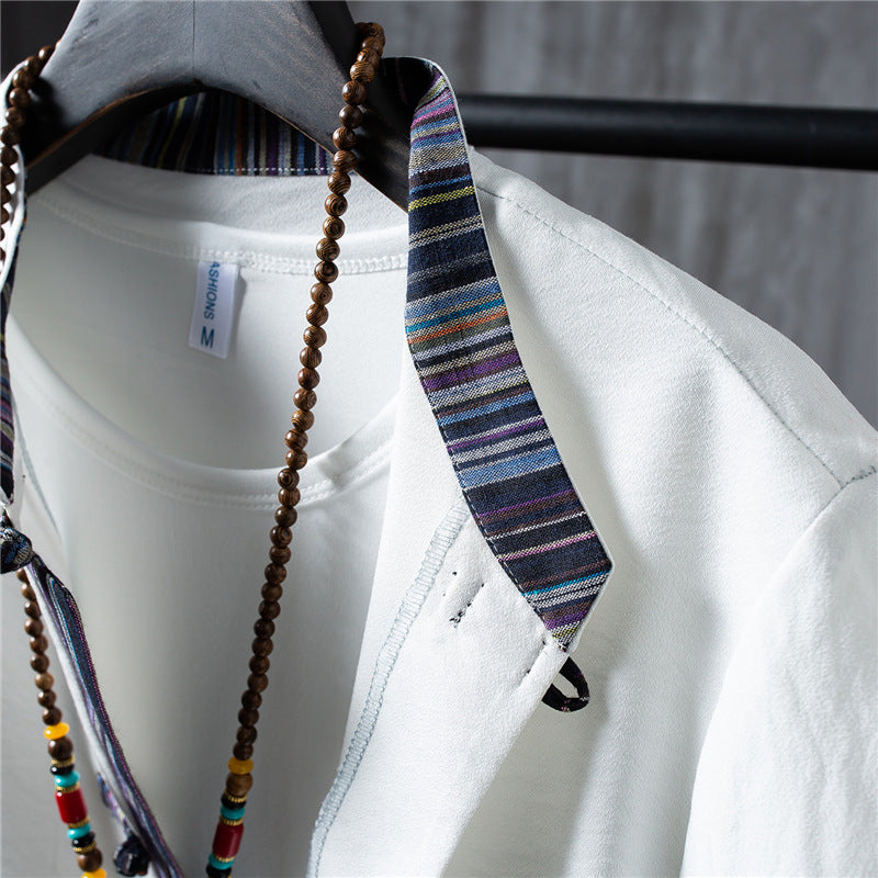 Short-sleeved Suit Casual Retro Kung Fu