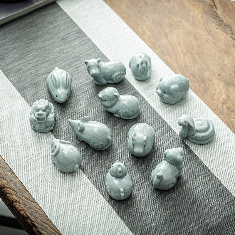 Ceramic Tea Pet – Unique Handcrafted Tea Ornament Featuring the Twelve Zodiac Animals