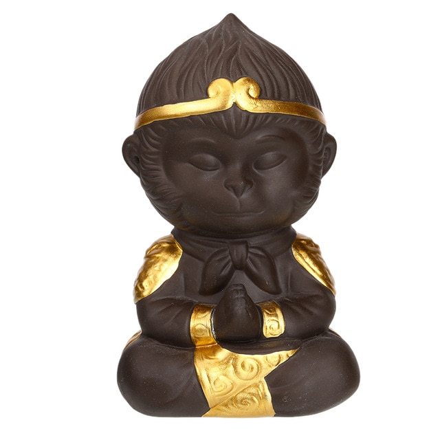 Monkey King – Exquisite Purple Clay Figurine for Home Decoration