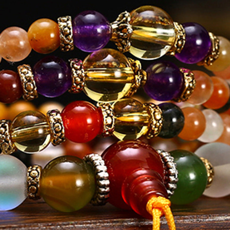 Agate Fu Lu Shou Bead Bracelet – A Symbol of Good Fortune and Longevity
