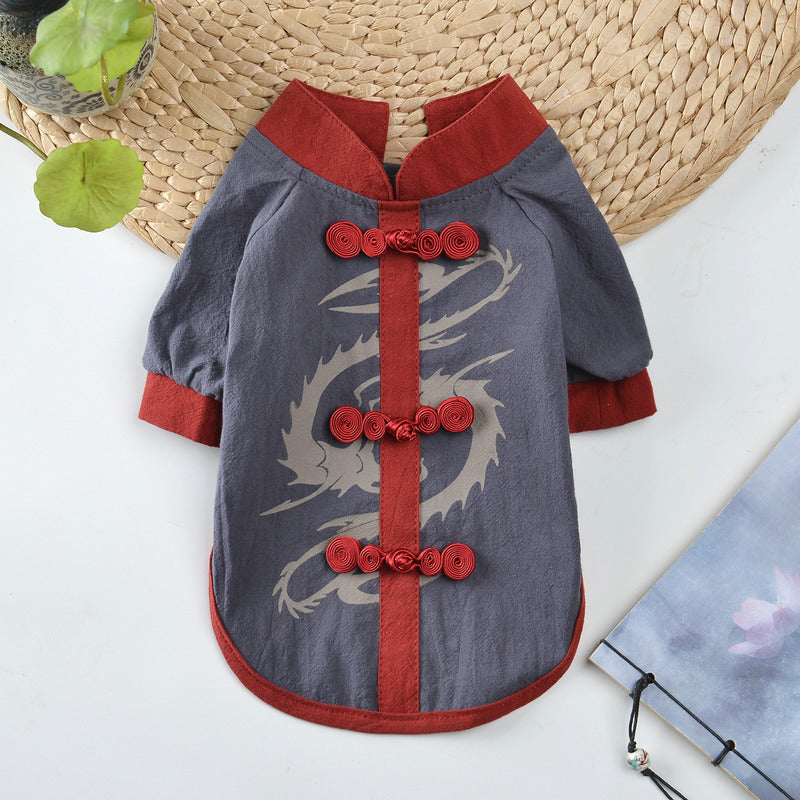 Chinese Style Hanfu Pet Clothes – Traditional Kung Fu-Inspired Outfit for Your Pet