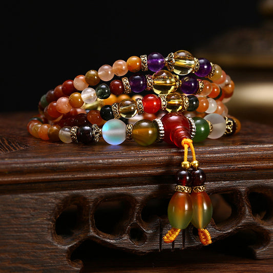 Agate Fu Lu Shou Bead Bracelet – A Symbol of Good Fortune and Longevity