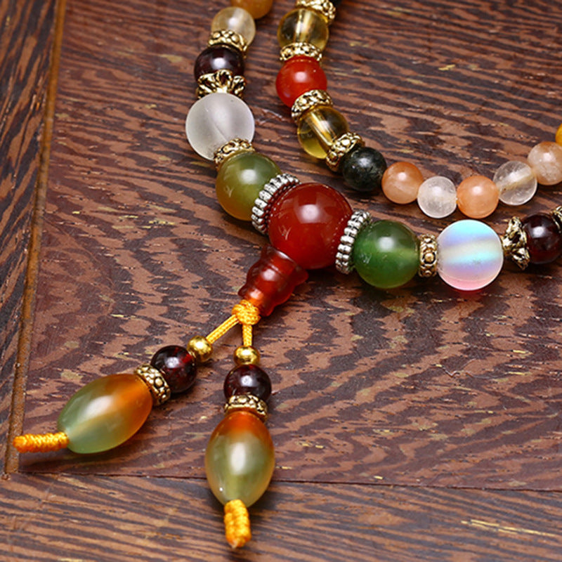 Agate Fu Lu Shou Bead Bracelet – A Symbol of Good Fortune and Longevity