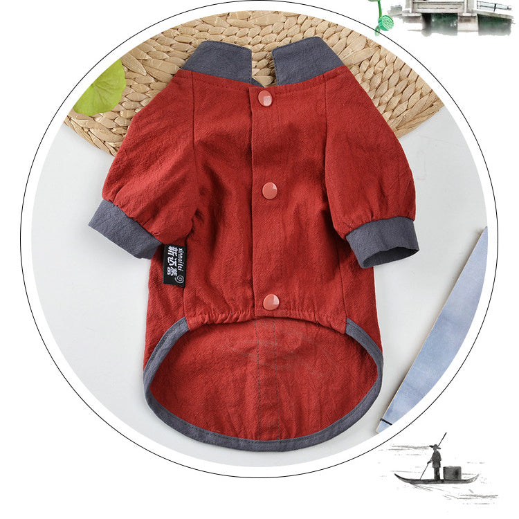 Chinese Style Hanfu Pet Clothes – Traditional Kung Fu-Inspired Outfit for Your Pet