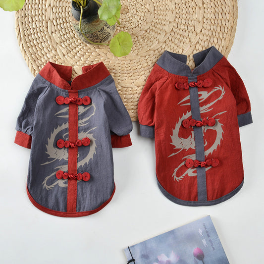 Chinese Style Hanfu Pet Clothes – Traditional Kung Fu-Inspired Outfit for Your Pet